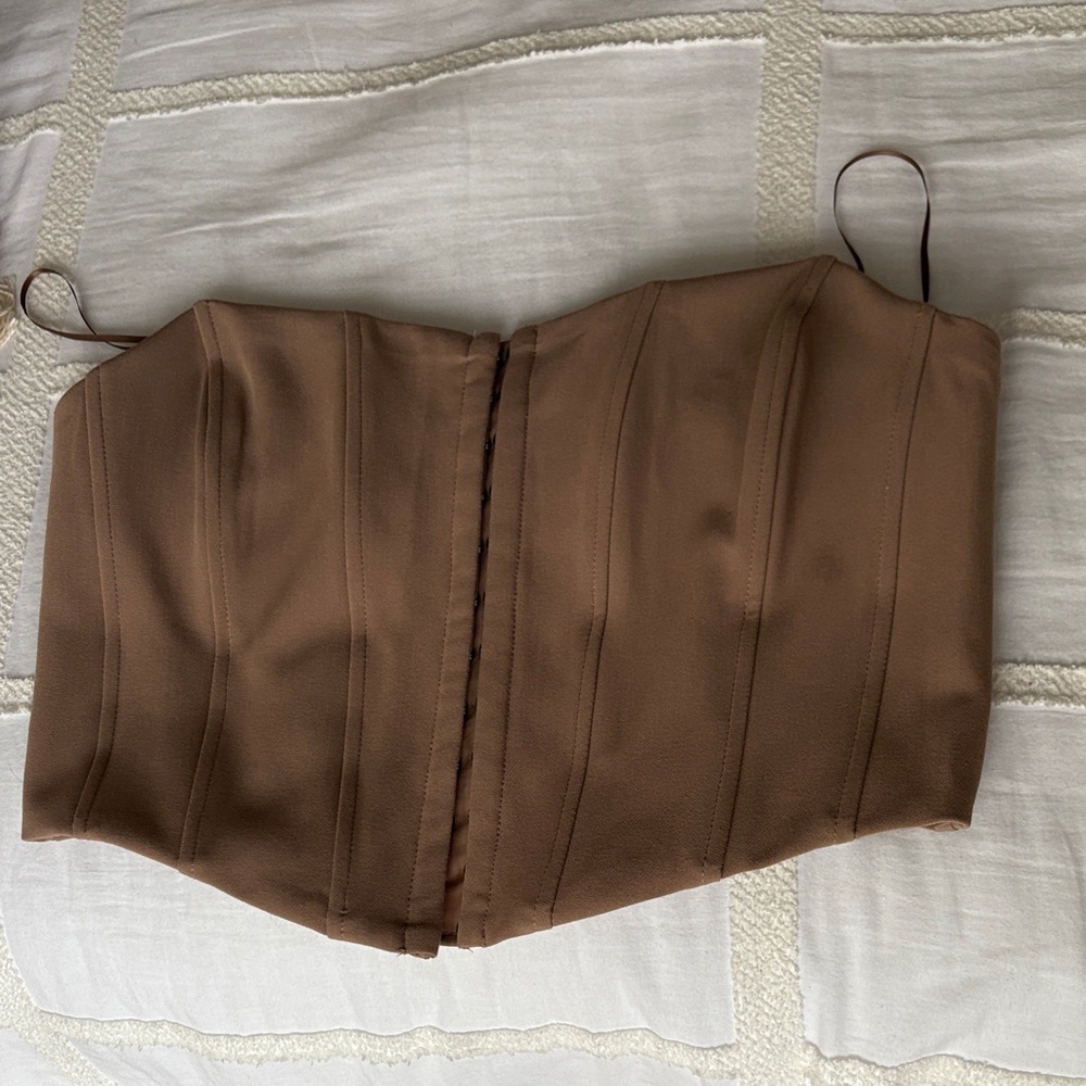 Dynamite Tan Strapless corset top
